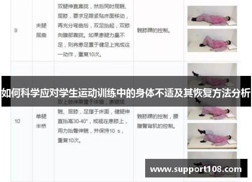 如何科学应对学生运动训练中的身体不适及其恢复方法分析